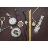 A collection of watches, including a 9ct gold Everite lady's watch, 14.5g, an Art Deco rolled gold