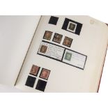 A collection of British and World stamps, presented in a red Tower album, with examples of a Penny