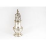 A George III silver sugar castor by Samual Wood, bearing monogram initials, London 1779, 3.8 ozt, AF