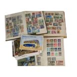 A small collection of stamps and postcards, with a small stockbook of Commonwealth stamps, another