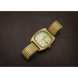 A 1970s Omega automatic gold plated gentleman's wristwatch, appears to run, on later expanding