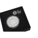 A modern Royal Mint commemorative Five Ounce Silver Proof Coin, celebrating The Longest Reigning