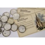 A set of 28 1970s Beauty of the British Churches silver proof style medallions, with accompanying