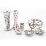 A late 19th century continental neo-classical style silver support, one swag lacking and one