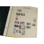 A collection of French stamps, in a green Leuchtturm Lighthouse folder, dating from the 1850s