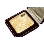 An interesting and fine early 20th century German gold cigarette case from Johann Wagner & Sohn, the