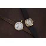 Two vintage 9ct gold wristwatches, one being a mid-sized 9ct gold Rone, the other a Burlington