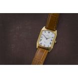 An Art Deco style Bucherer Belle Epoque 18ct gold cased gentleman's evening wristwatch, having Roman