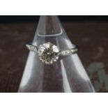 An Art Deco diamond solitaire engagement ring, the 1.3ct transitional brilliant cut in platinum