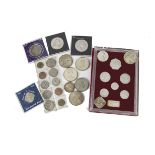 A collection of various proof and other coins, including four bicentenary of the US crowns, two