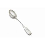 A George IV silver basting spoon by Reid & Sons, fiddle pattern with initial G, Newcastle 1827, 3.65