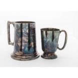 A large 1950s silver plated presentation tankard by James Dixon & Sons, together with another