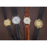 Four vintage and modern wristwatches, including a mid sized or boys 9ct gold Avia, a 9ct gold