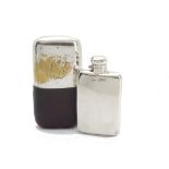 A late Victorian silver hipflask from A.C. & Co, plain form, Chester 1896, 4 ozt, together with a
