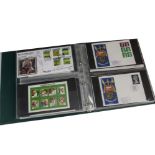 A collection of World stamps, presented in seven blue A4 ring binders, all partially filled with