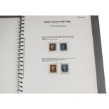 A collection of British stamps, in a blue Collecta A4 folder, starting with an 1840 Penny Black