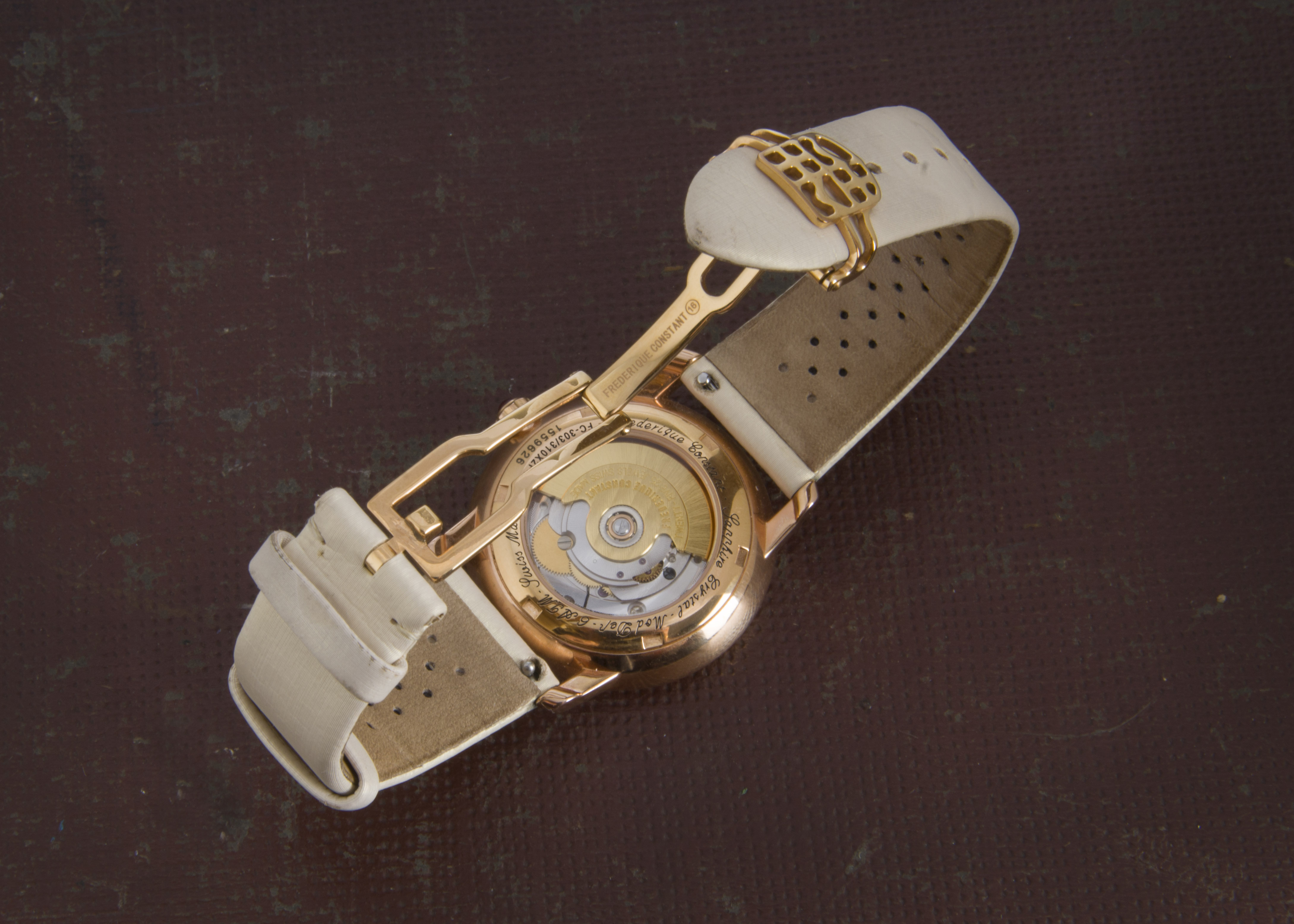 A modern Frederique Constant automatic rose gold plated lady's wristwatch, having mop dial with - Image 2 of 2