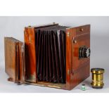 A Watson 15x12 Tailboard Camera, body, G, woodwork in good order, one retaining stay end snapped,