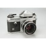 Pentacon Super Camera, No 1521 with matching prism, body, VG/E, small edge of leather lifting,