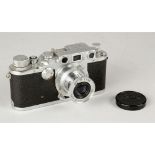 Leica IIIc Camera, No 377063, engraved 'FI.No 38079'; this camera number is recorded as being sent