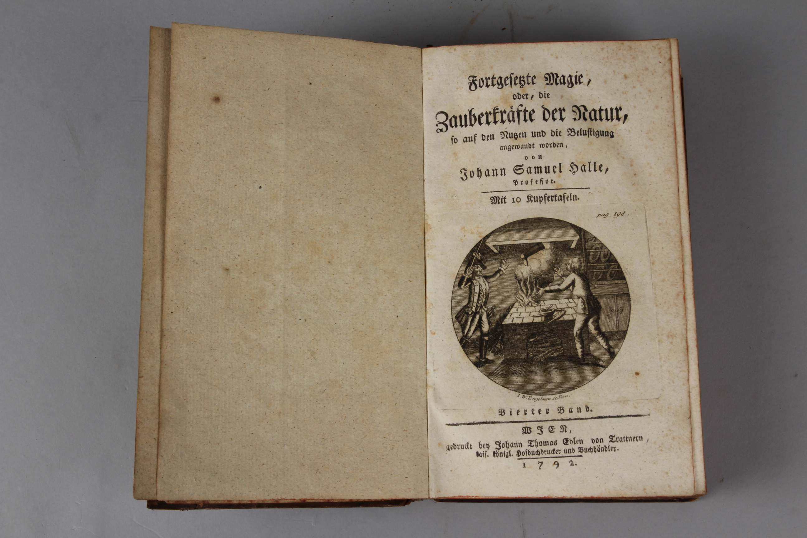 Fortgeferte Magie, Halle, Johann Samuel, Professor, 1792,with engravings including a magic