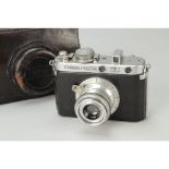 An Ensign Multex Model.0 Rangefinder Camera, chrome type No H21182, body, F-G, rangefinder image