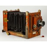 A Watson Tailboard Camera, quarter plate format No 1390, body, F-G, tidy but several repairs, TP