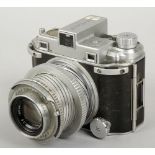 Kodak Medalist I Camera, No 4279, body, F-G, shutter firing, 100mm F3.5 Ektar lens No EC2014,