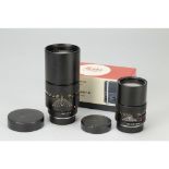 Leicaflex Telephoto Lenses, a 250mm F4 Telyt No 2406872, body, G-VG, elements, VG-E, a 135mm F2.8