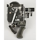 Bolex H16-T Camera, No 161581, body, G-VG, motor running, PC-12 veiwfinder, 16mm Switar, G, 26mm