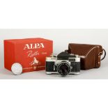 An Alpa 6c Camera, chrome with a champagne-coloured top plate no.43569, with an F1.8 Kern-Macro-