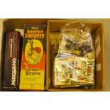 Airfix Marx and Meccano, Eight sets of 1960s OO gauge Airfix figures, Afrika Corps, Civilian,