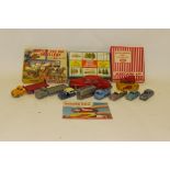 Dublo Dinky, boxed 068 Royal Mail van, three unboxed examples Bedford flat bed truck, Bedford