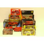 boxed Fire service and other vehicles, 1:18 and smaller scale including Eagle Collectibles Land