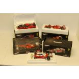 Hot Wheels Elite Ferrari, all boxed 1:18 scale including, Alonso 2013 Chinese Grand Prix, 312 T2