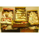 Modern Porcelain Doll Parts, A large collection of bisque porcelain dolls body parts including