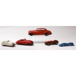 Minimodels Scalex Tinplate Ferrari 4.5L, friction drive, red body, green seat, racing number 3,