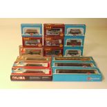 Airfix and Lima OO Gauge Rolling Stock, including three steam-era BR coaches and 8 assorted wagons