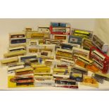Model Buses and Coaches, Mostly 1:87 scale boxed plastic models including examples by Herpa, Reitze,