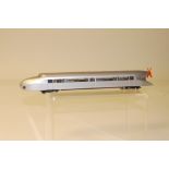 Marklin HO Gauge 3-Rail Zeppelin Railcar, in silver with orange propeller, VG