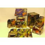 1990s and later Star Wars, Eight figures including three deluxe examples by Kenner and a Dewback