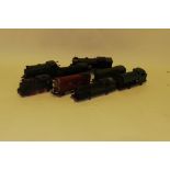 Early Tri-ang OO Gauge Clockwork Locomotives and Parts, including black L&Y saddle tank no 748,