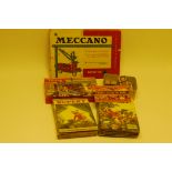 Meccano Outfit No 3, boxed post-war set, with many original components, (box poor), together with