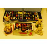 Playworn Matchbox, Collection of mostly 1980s Matchbox vehicles in three carry cases, P (120+)