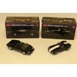 Kyosho, 1:18 scale boxed Black Shelby Cobra 427S/C together with boxed 1:18 scale Black