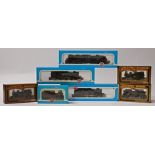 BR-era OO Gauge Steam Locomotives by Airfix and Mainline, comprising 2 lined black 2-6-2Tanks both