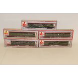 Two Lima OO Gauge Diesel Multiple Units, a 2-car and a similar 3-car set, all in BR green, all VG,