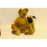 1940s Teddy Bear Knitting Bear and others soft toys by Pedigree and Merrythought, Jointed mohair