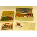 Nulli Secundus Helicopter, 1950s in original box with instructions and leaflets remote control