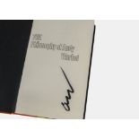 Andy Warhol / Signed, The Philosophy Of Andy Warhol Hardback Book. First Edition initialled by the